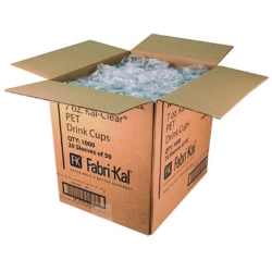 Kal-Clear PET Cold Drink Cups, 7 oz, Plastic, Clear, 1,000/C