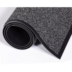Cross-Over Wiper/Scraper Mat, Rectangular, Gray Carpeted Sur