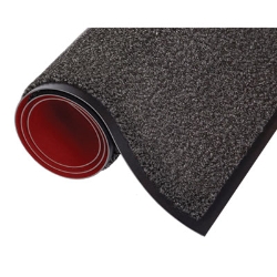 Dust-Star Microfiber Wiper Mat, Rectangular, Charcoal Gray C