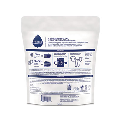Natural Laundry Detergent Packs, Powder, Unscented, 45 Packe