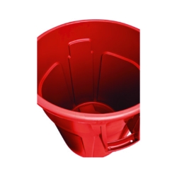 Vented Round Brute Container, 44 gal, Plastic, Red