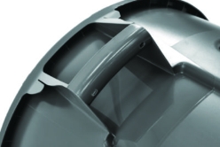 Vented Round Brute Container, 20 gal, Plastic, Gray