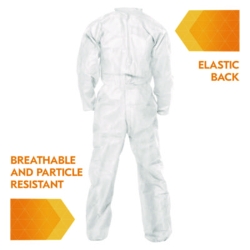 A20 Breathable Particle Protection Coveralls, Zip Front, Ela