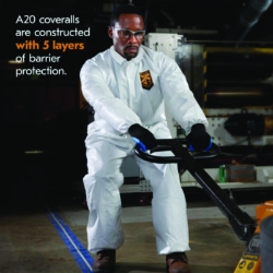 A20 Breathable Particle Protection Coveralls, Zip Front, Ela