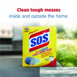Steel Wool Soap Pads, Steel, 4/Box, 24 Boxes/Carton