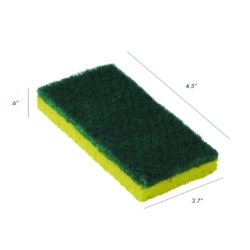 Resort Cut Scrub Sponge, Medium Duty, 6.25" x 3.18", Green/Y