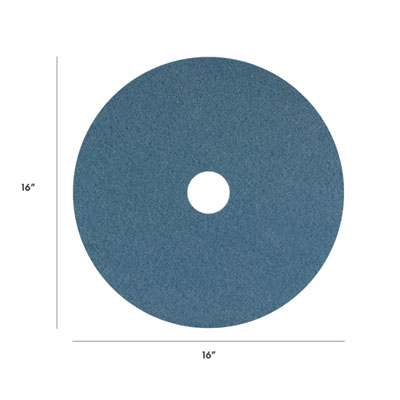 Cleaner Pad, 16" Diameter, Blue, 5/Carton