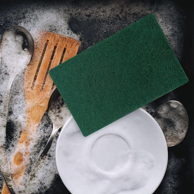 90-96 Medium Duty Hand Cleaning Pad, 6" x 9", Green, 20/Pack