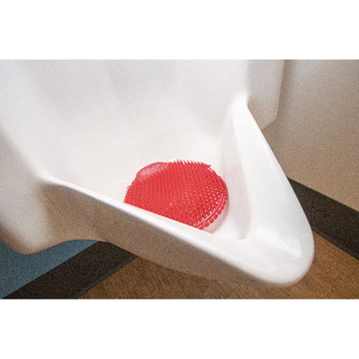 Slant7 with Terminator Urinal Screen, Forest Scent, Red, 30/