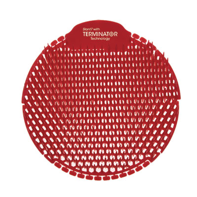 Slant7 with Terminator Urinal Screen, Forest Scent, Red, 30/