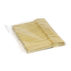 Bamboo Cutlery, Mediumweight Fork, Paper, Light Golden, 100/