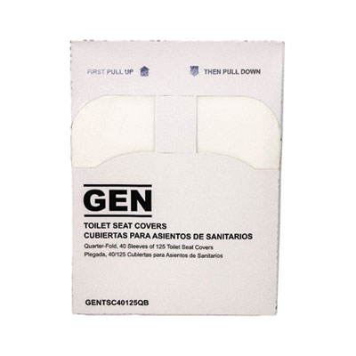Quarter-Fold Toilet Seat Covers, 14.17 x 16.73, White, 5,000