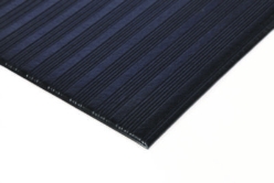 Ribbed Vinyl Anti-Fatigue Mat, Rectangular, Black Ribbed Sur
