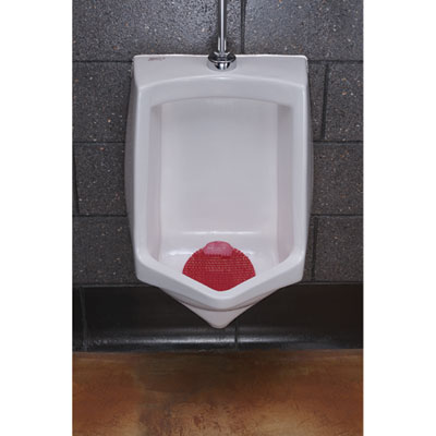 Slant7 with Terminator Urinal Screen, Forest Scent, Red, 30/