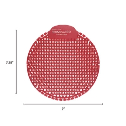 Slant7 with Terminator Urinal Screen, Forest Scent, Red, 30/