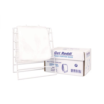 Get Reddi Saddle Pack Poly Food Portion Bags, Fold-Top Closu