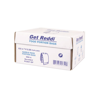 Get Reddi Saddle Pack Poly Food Portion Bags, Fold-Top Closu