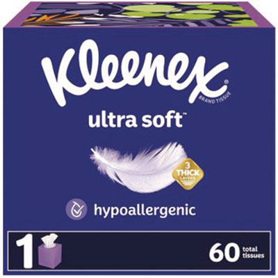 Ultra Soft Facial Tissue, 3-Ply, White, 60 Sheets/Box, 18 Bo