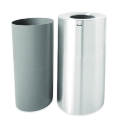 Atrium Aluminum Container with Liner, 35 gal, Aluminum, Sati