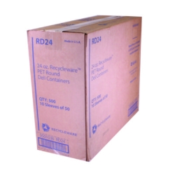 Recycleware Round Deli Container, 24 oz, 4.6" Diameter x 3.6