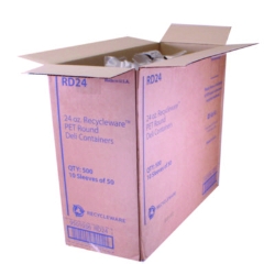 Recycleware Round Deli Container, 24 oz, 4.6" Diameter x 3.6
