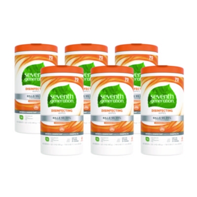 Botanical Disinfecting Wipes, 7 x 8, Lemongrass Citrus, 70 C