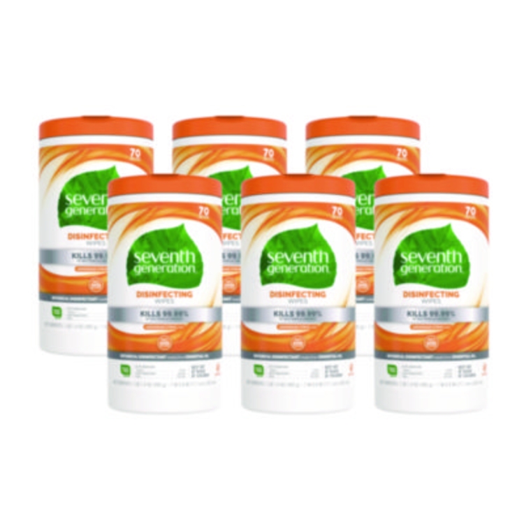 Botanical Disinfecting Wipes, 7 x 8, Lemongrass Citrus, 70 C