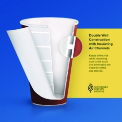 Thermoguard Insulated Paper Hot Cups, 24 oz, Steam Print Des