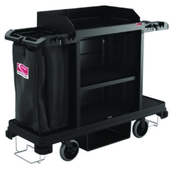 Standard Housekeeping Cart, Plastic, 1 Shelf, 24" x 62.13" x