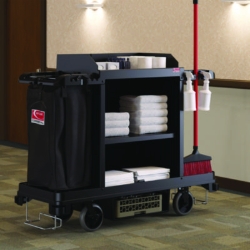 Standard Housekeeping Cart, Plastic, 1 Shelf, 24" x 62.13" x