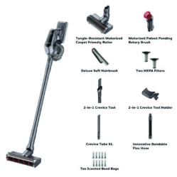 Aeromax Pro VC16 Cordless Vacuum, 8.5" Cleaning Path, Dark S