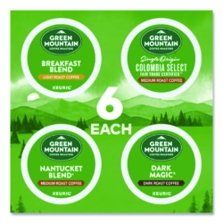 Regular Variety Pack Coffee K-Cups, Assorted Flavors, 96/Car