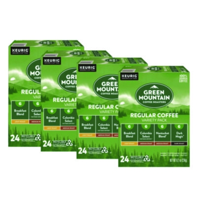 Regular Variety Pack Coffee K-Cups, Assorted Flavors, 96/Car