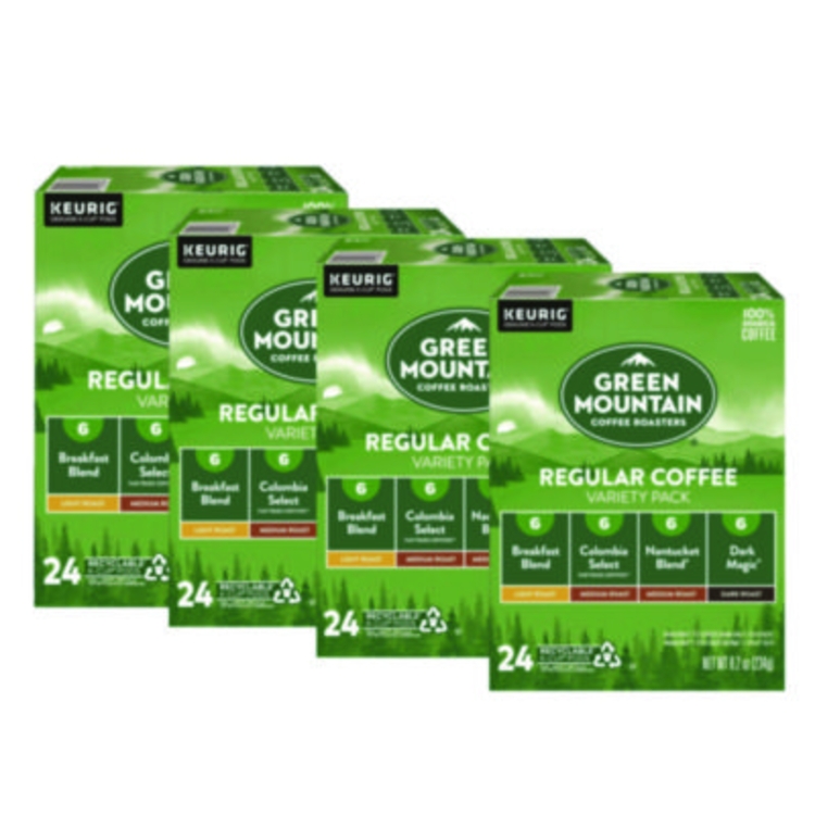 Regular Variety Pack Coffee K-Cups, Assorted Flavors, 96/Car