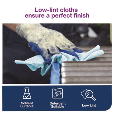 Low-Lint Cleaning Cloths, 1-Ply, 15 x 15, Blue, 240 Sheets,