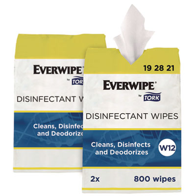Disinfectant Wipe Jumbo Rolls, 1-Ply, 8 x 6, Lemon, White, 8