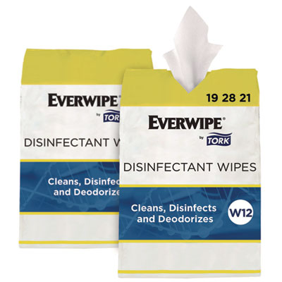Disinfectant Wipe Jumbo Rolls, 1-Ply, 8 x 6, Lemon, White, 8