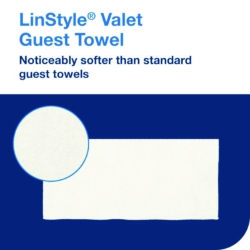 LinStyle Valet Guest Towel, 1-Ply, 11.5 x 17, White, 100/Pac