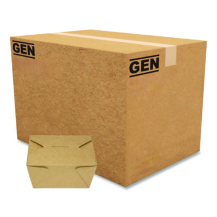 Reclosable Kraft Take-Out Box, 30 oz, 5.06 x 4.27 x 2.4, Bro