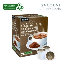 Cafe Escapes Milk Chocolate Hot Cocoa K-Cups, 24/box