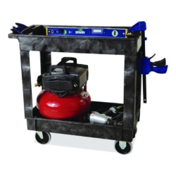 Heavy-Duty Flat-Handle Maintenance/Utility Cart, Plastic, 2