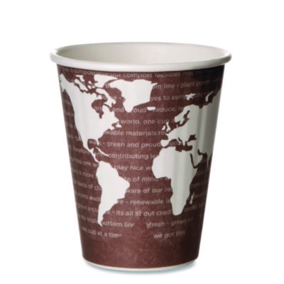 World Art Renewable and Compostable Insulated Hot Cups, 8 oz