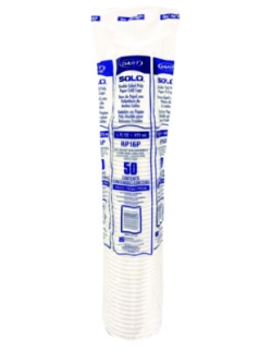 Double Sided Poly (DSP) Paper Cold Cups, 16 oz, White, 50 Cu