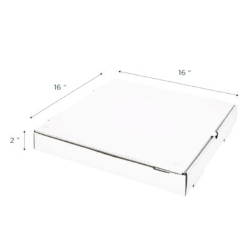 Corrugated Pizza Boxes, 16 x 16 x 1.97, White/Brown, 50/Cart