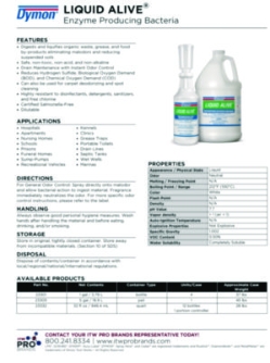 Liquid Alive Enzyme Producing Bacteria, 1 Gal Bottle, 4/cart