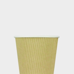 Ripple Hot Cups, 10 oz, Paper, Kraft/White, 500/Carton