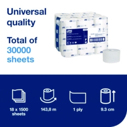 OptiServe High-Capacity Coreless Toilet Paper, 2-Ply, White,