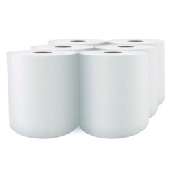 Select Roll Paper Towels, 1-Ply, 7.88" x 1,000 ft, White, 6/