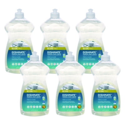 Dishmate Manual Dish Liquid, Free and Clear, 25 oz Squeeze B