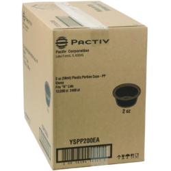 Plastic Portion Cup, 2 oz., Black, 2,400/Carton
